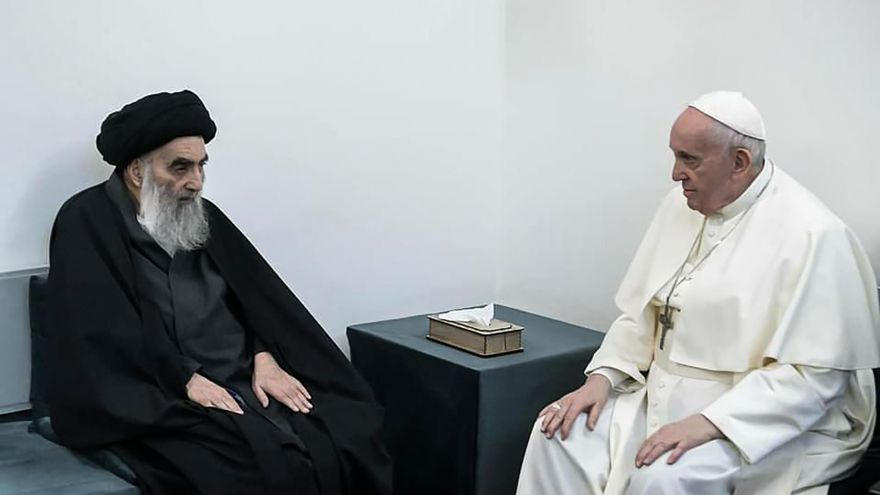 El papa se reúne con el ayatolá Al Sistani y asegura desde Irak que 